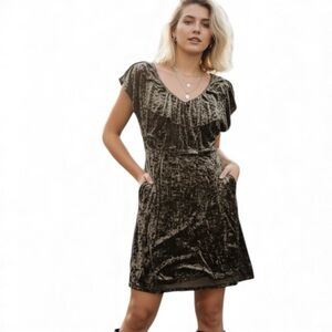 Chelsea & Theodore Holiday Glam Festive Dress Stretch Sz XL Crushed Velvet